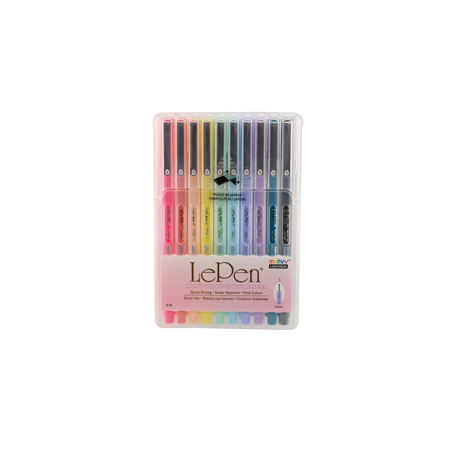 Marvy Uchida® LePen® Micro-Fine Point Pen, Pastel, 10 Colors