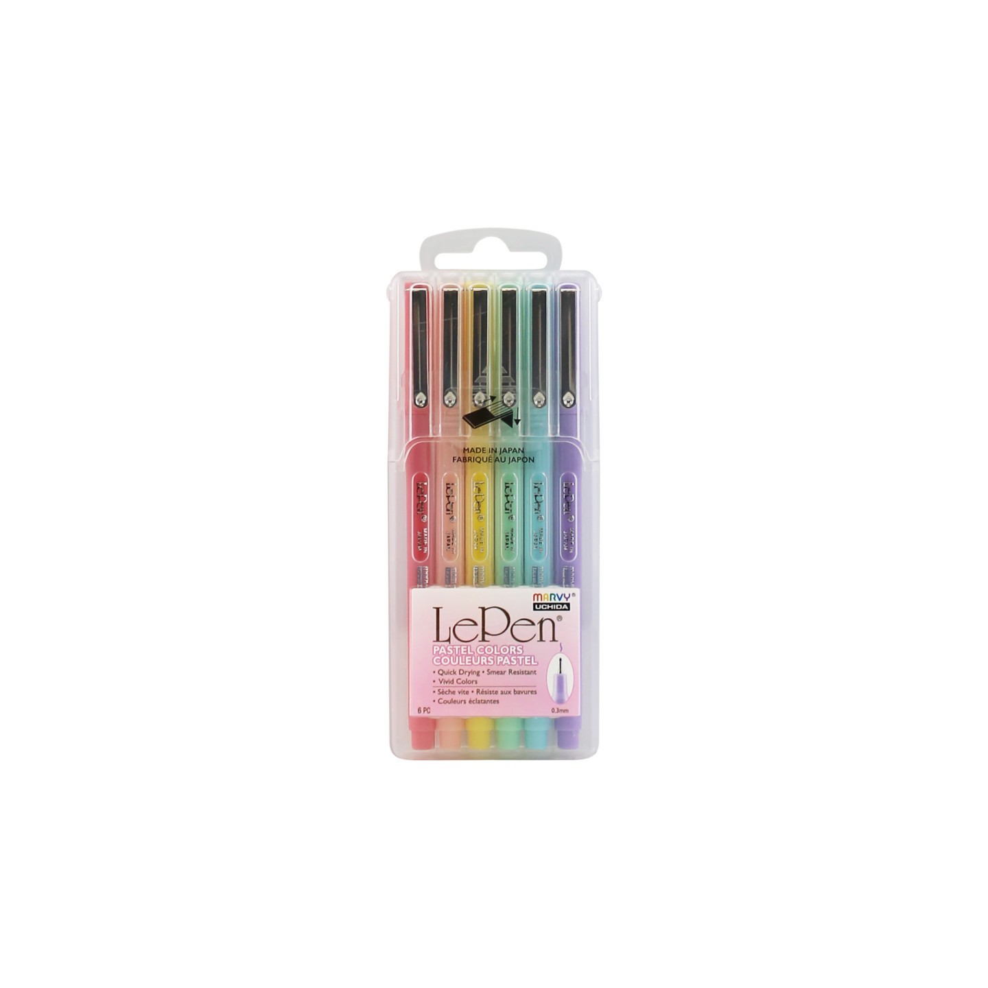 Marvy Uchida® LePen® Micro-Fine Point Pen, Pastel, 6 Colors