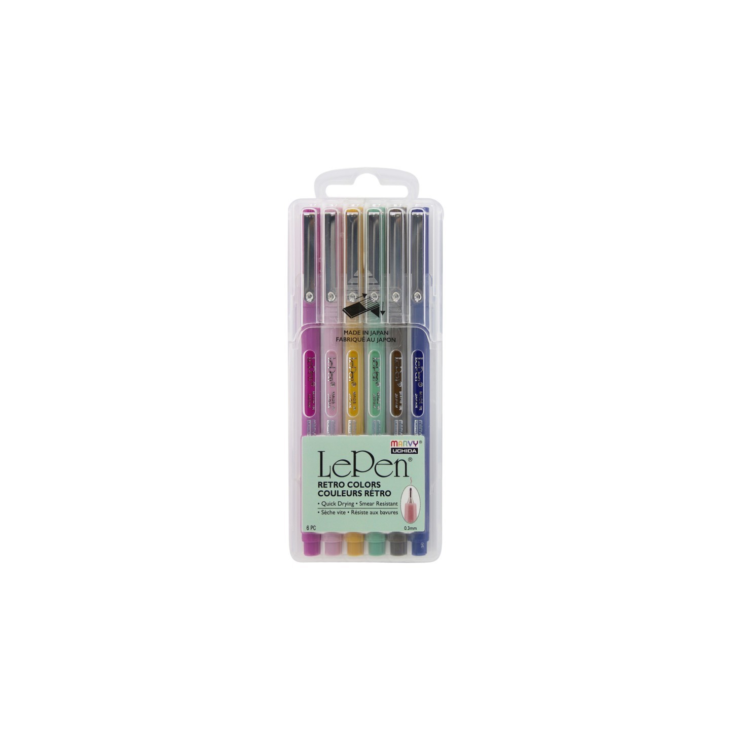 Marvy Uchida® LePen® Micro-Fine Point Pen, Retro, 6 Colors