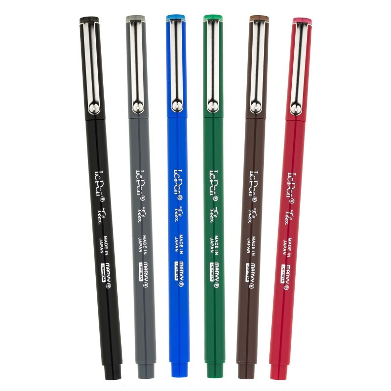 Marvy Uchida® Le Pen® Flex Brush Tip Pens, Primary Colors, Set of 6