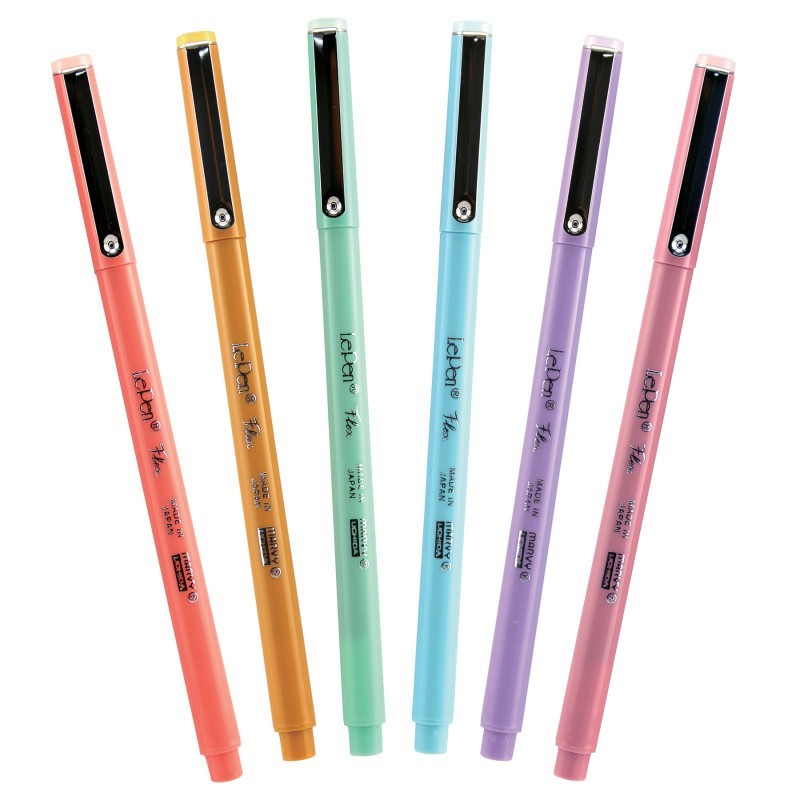Marvy Uchida® Le Pen® Flex Brush Tip Pens, Pastel Colors, Set of 6