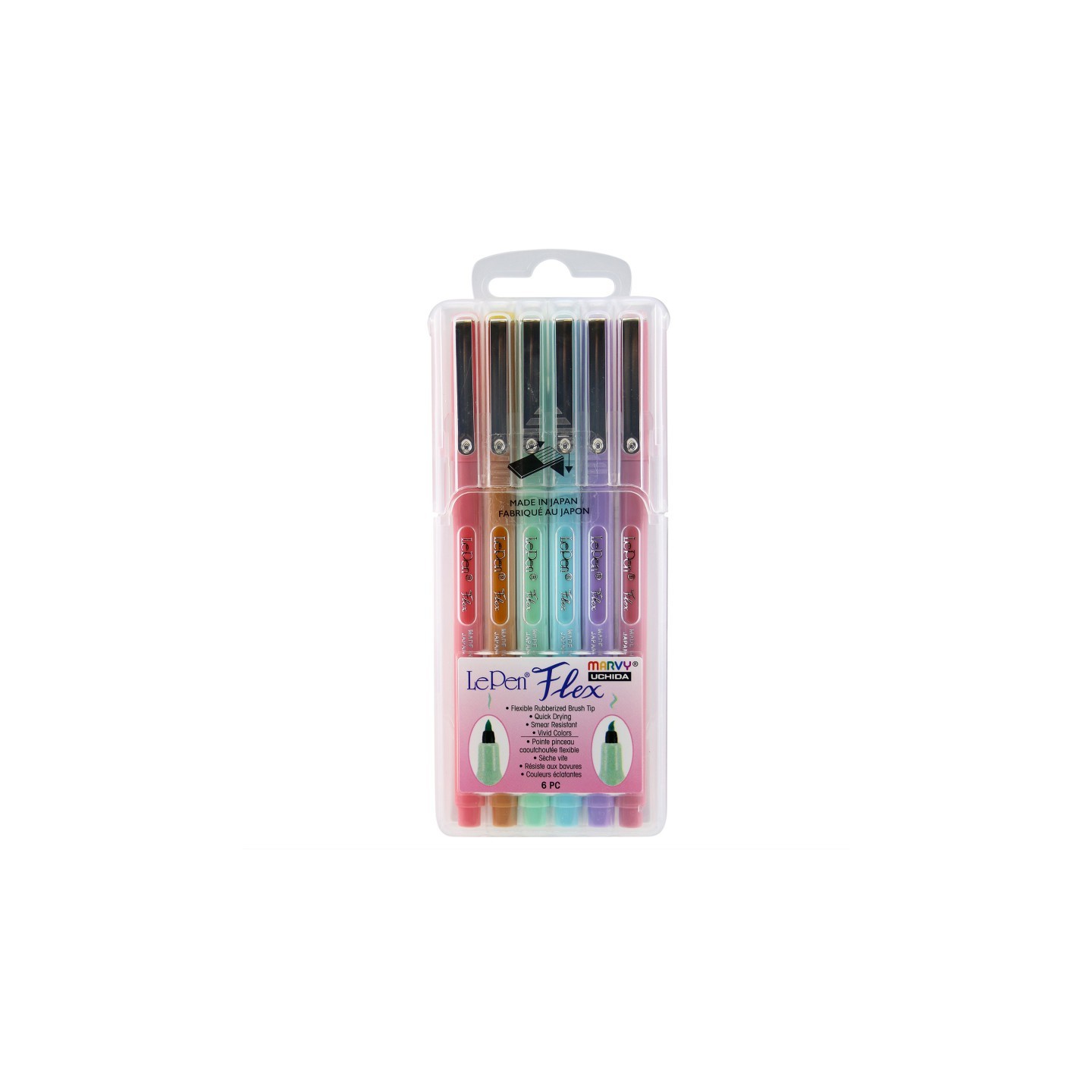 Marvy Uchida® Le Pen® Flex Brush Tip Pens, Retro Colors, Set of 6