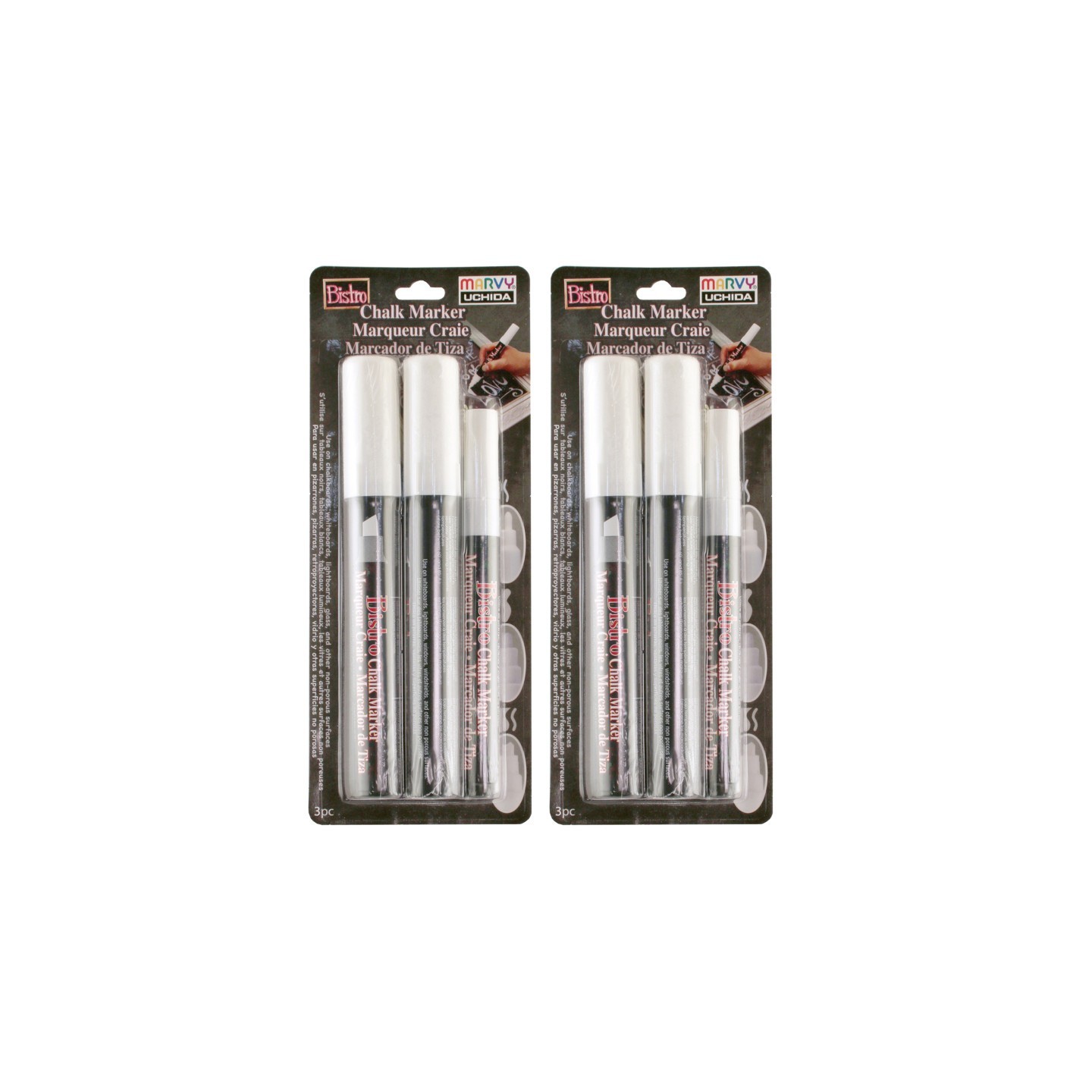 Marvy Uchida® Bistro Chalk Marker Combo Set, 3 Per Set, 2 Sets