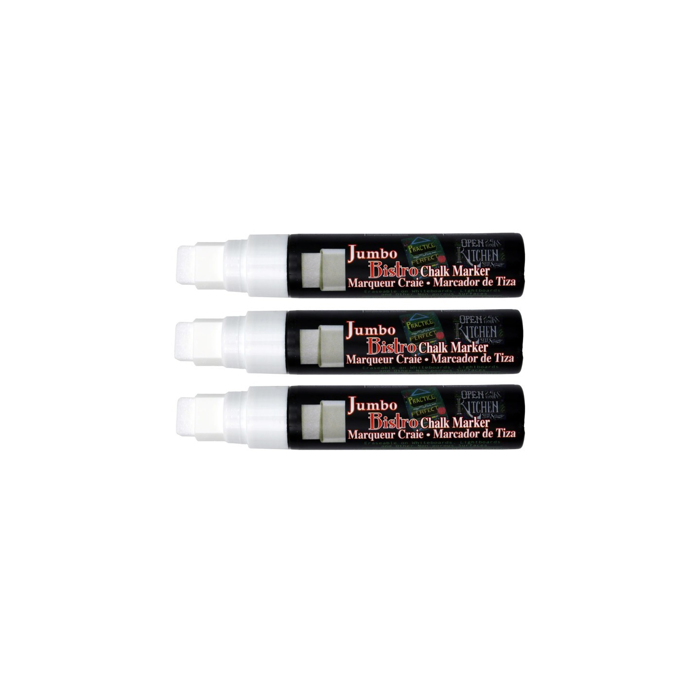 Marvy Uchida® Jumbo Bistro 16mm Tip Chalk Marker, White, Pack of 3