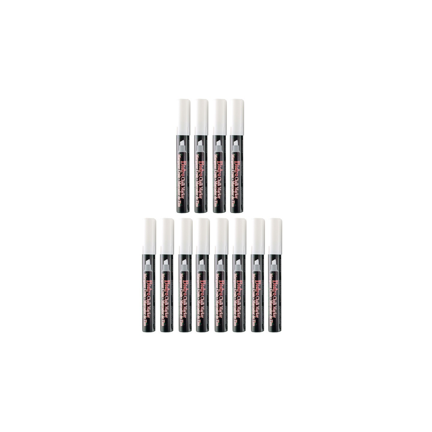 Marvy Uchida® Bistro Chisel Tip Chalk Marker, White, Pack of 12
