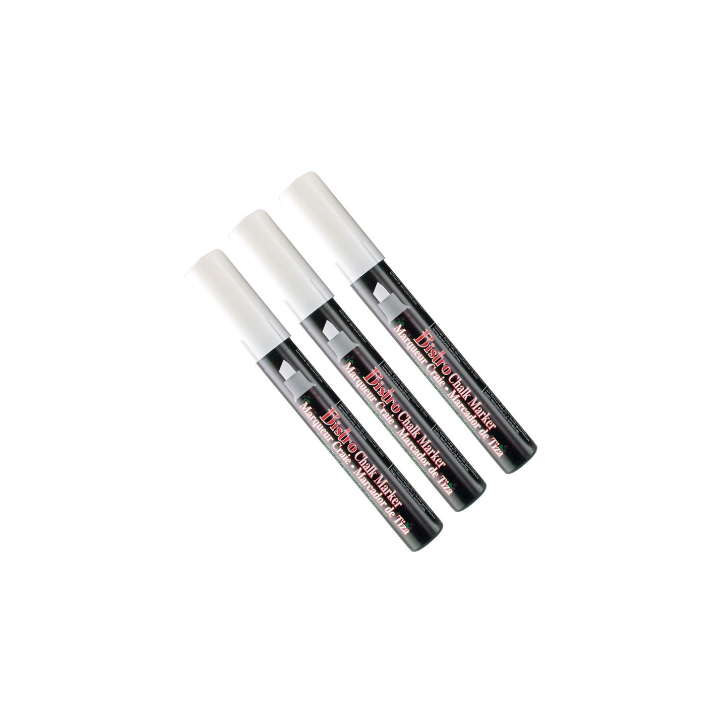 Marvy Uchida® Bistro Chalk Marker, Chisel Tip, White, Pack of 3
