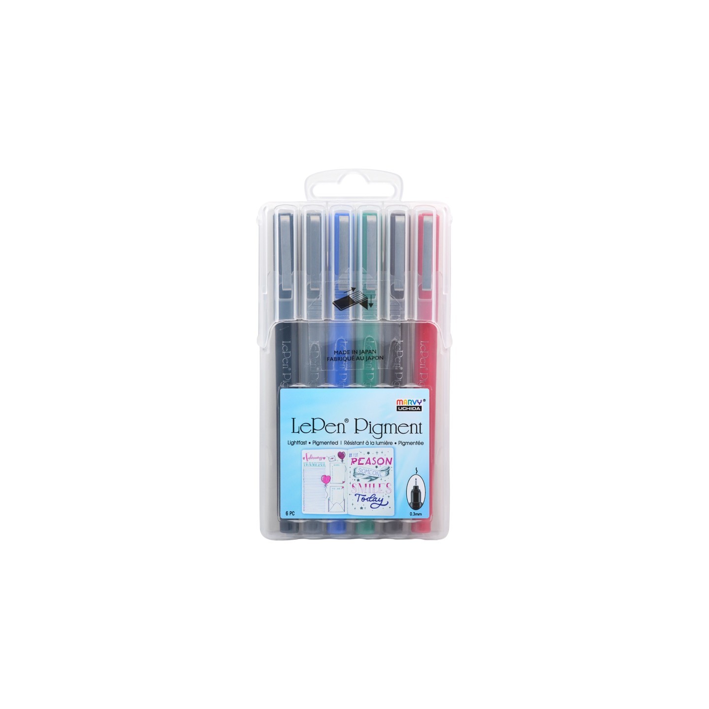 Marvy Uchida® LePen® Pigment Pens, Primary Colors, Pack of 6