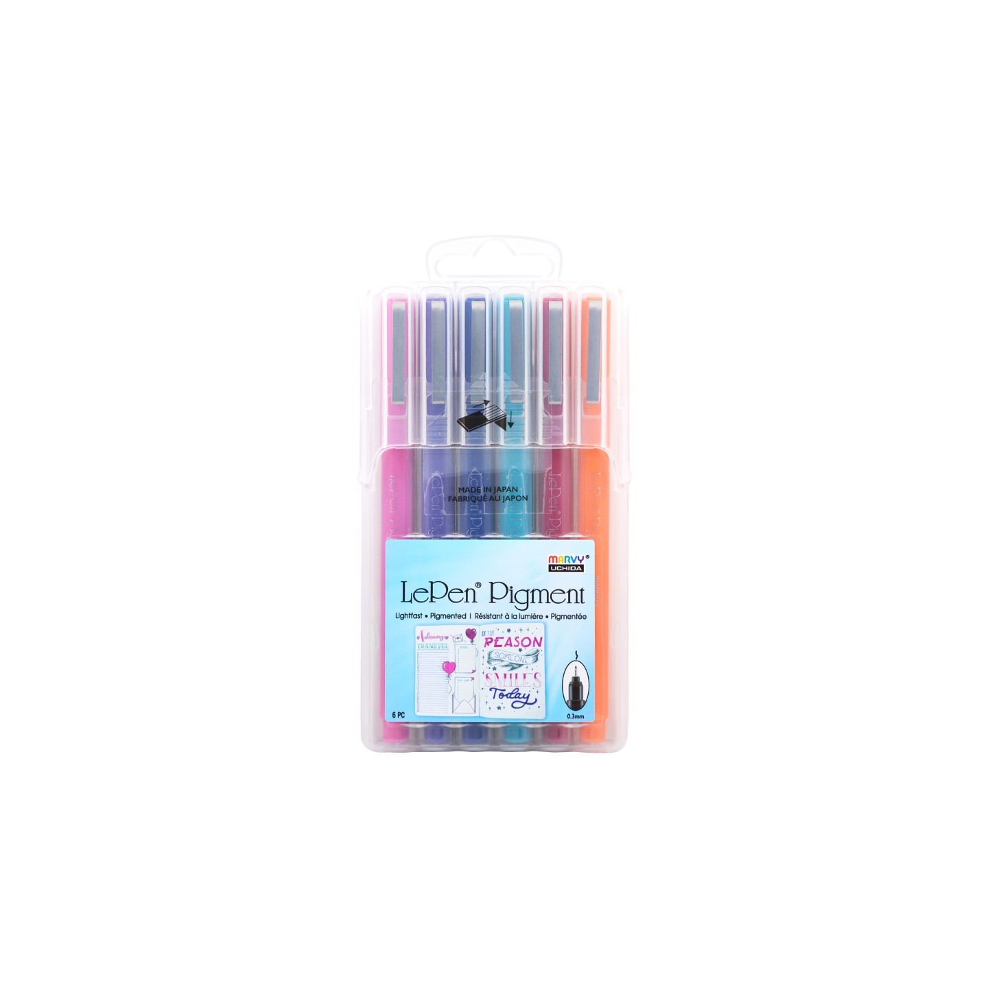 Marvy Uchida® LePen® Pigment Pens, Jewel Colors, Pack of 6