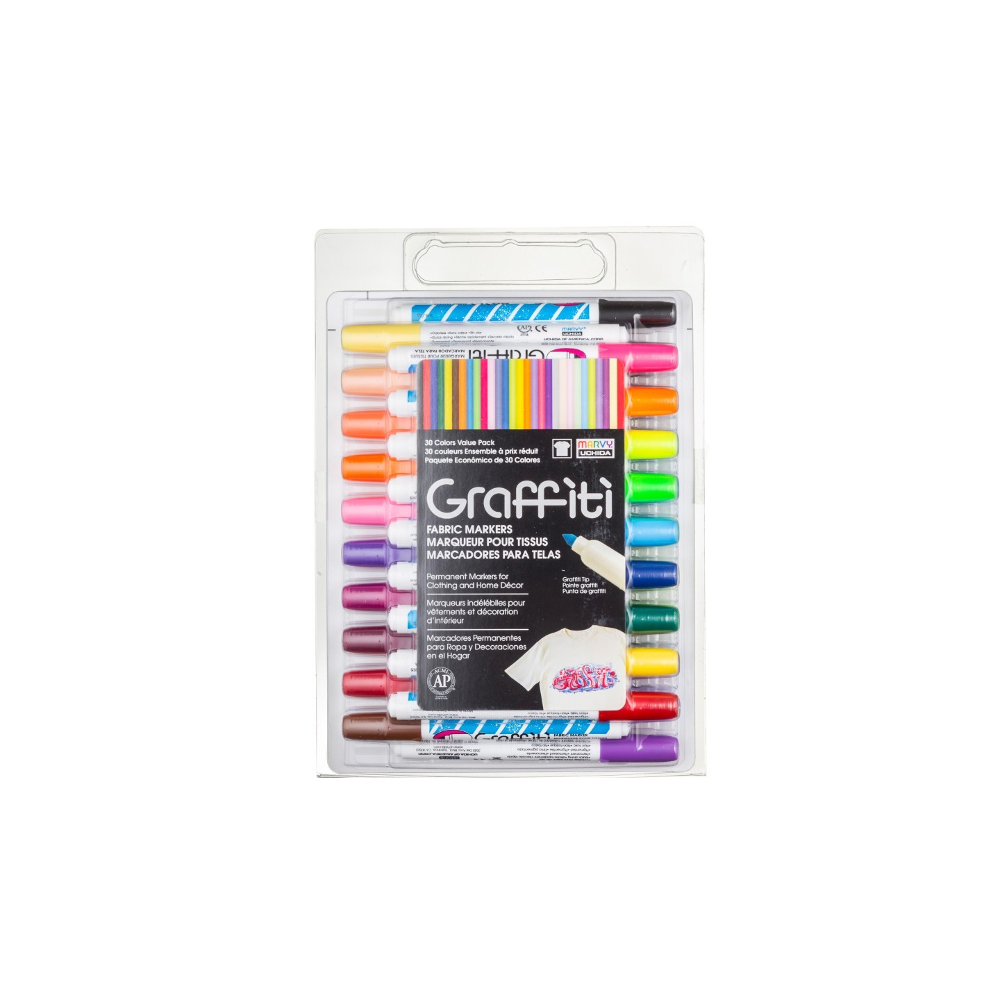 Marvy Uchida® Graffiti Fabric Marker Set, 30 Markers