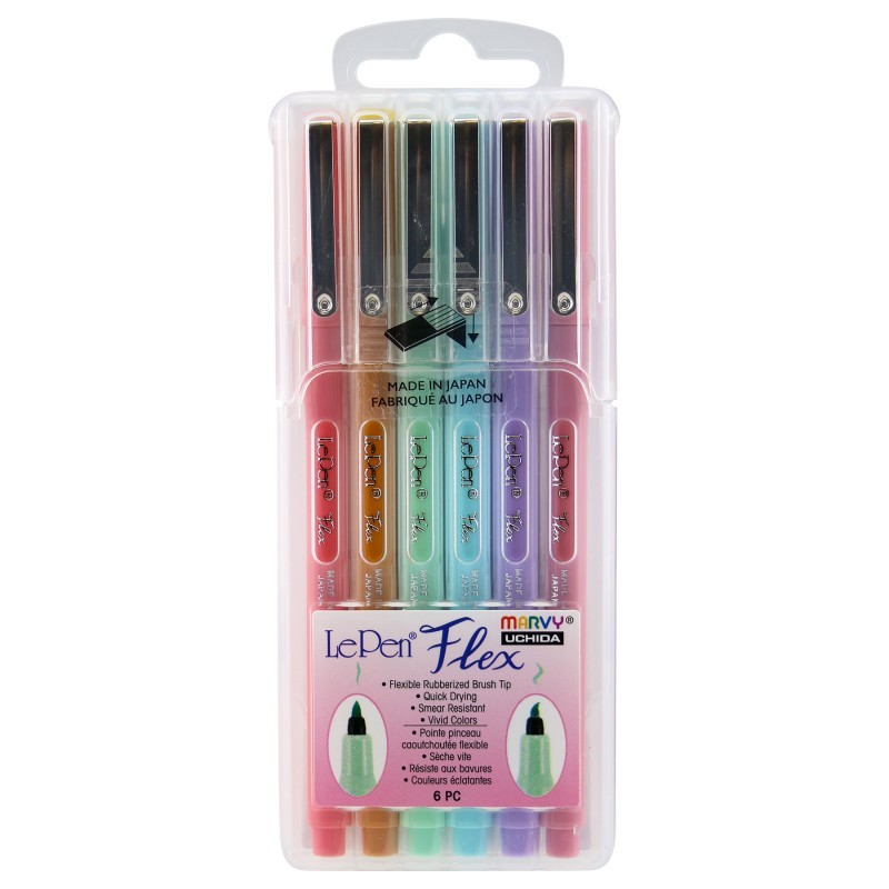 Marvy Uchida® Pastel Liner Markers, Chisel Tip, Set of 6