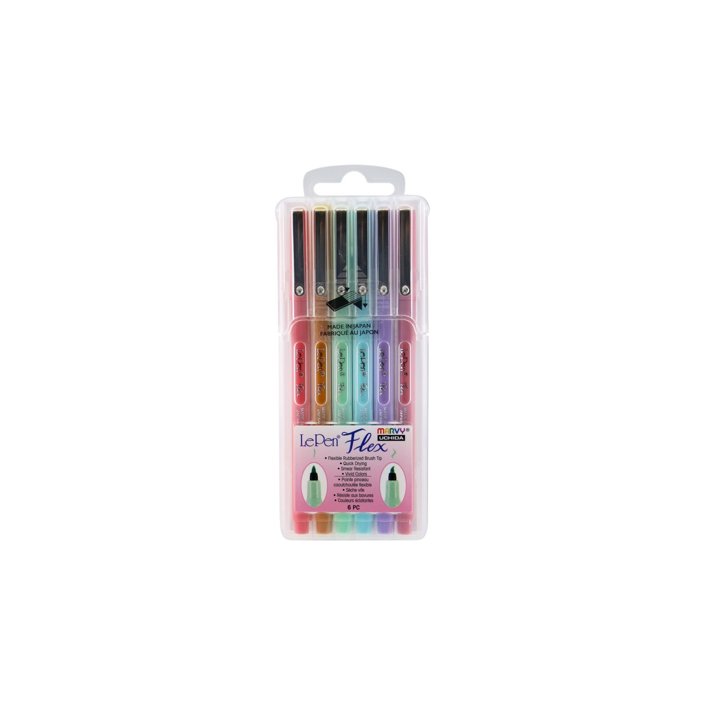 Marvy Uchida® Pastel Liner Markers, Chisel Tip, Set of 6