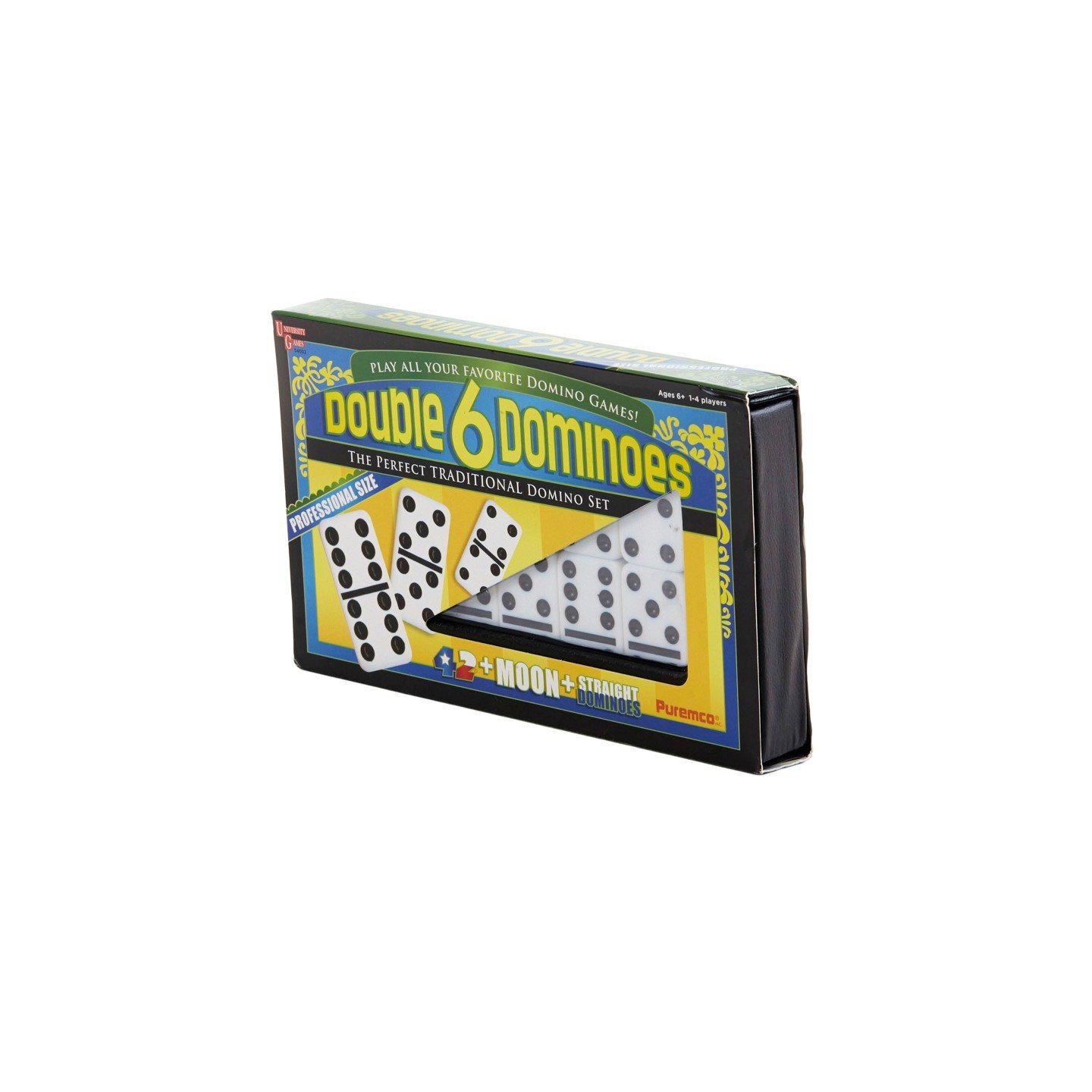University Games Double 6 Black Dot Dominoes