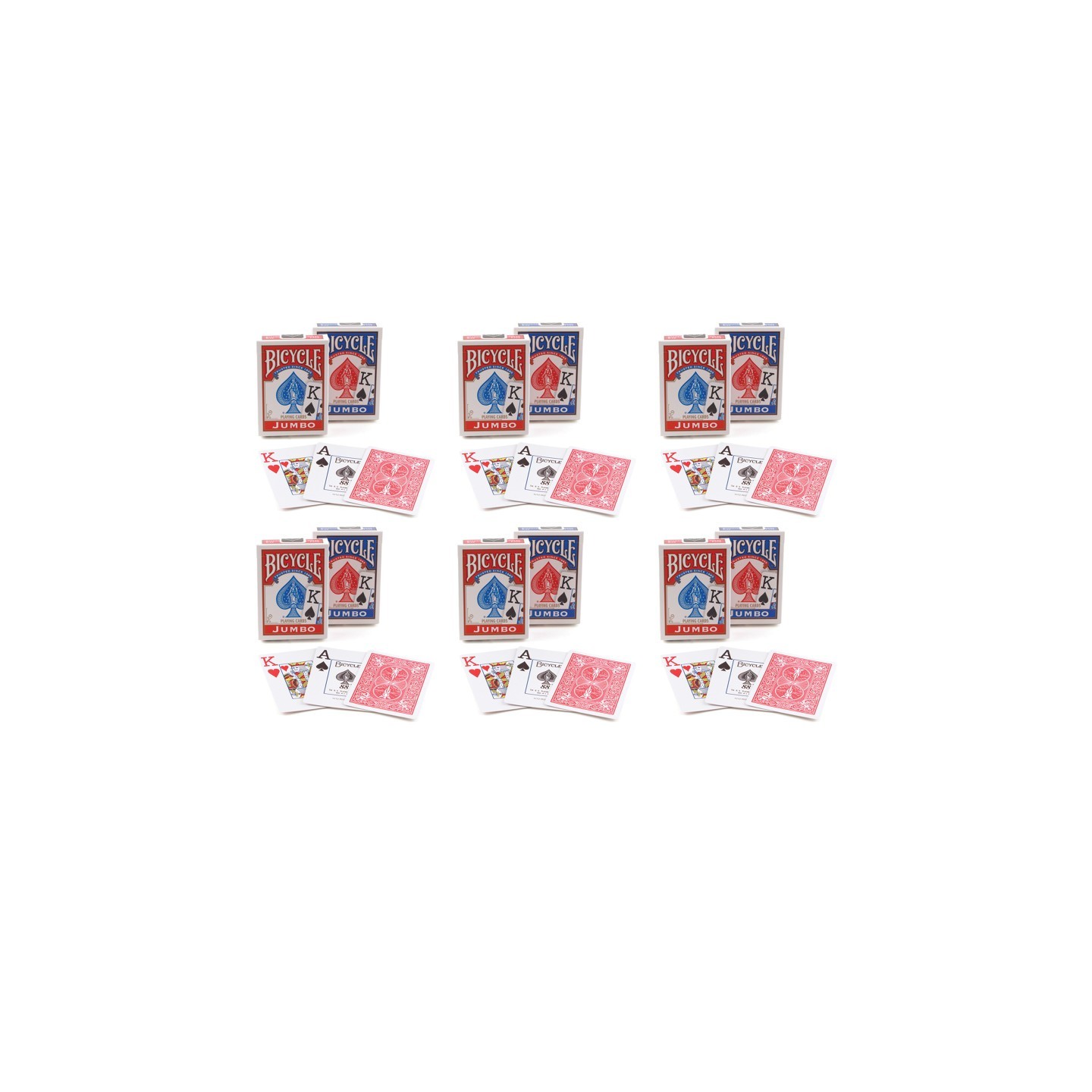 Bicycle Jumbo Index Playing Cards, 6 Decks
