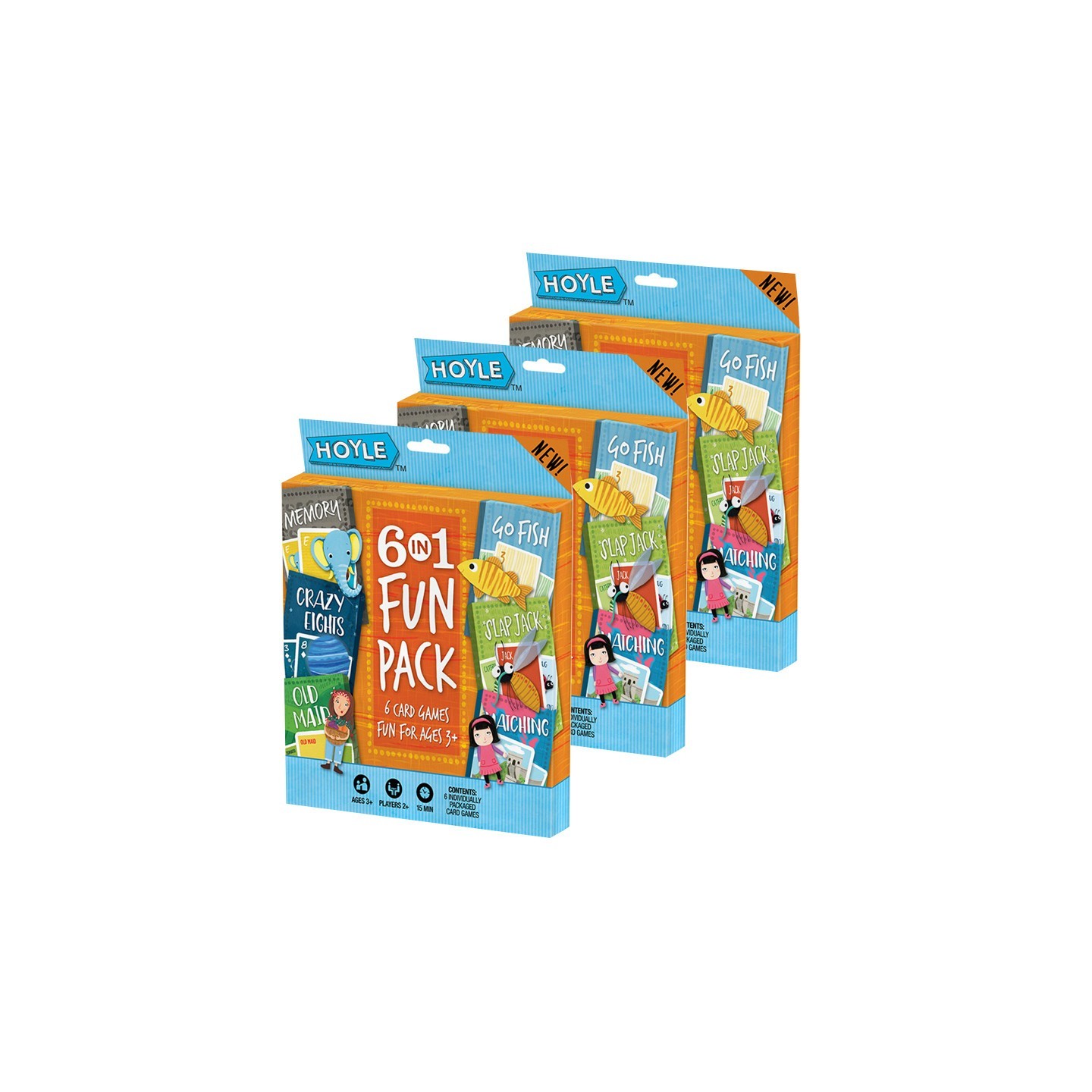 Hoyle 6 in 1 Fun Pack Classic Children's Games, 3 Packs