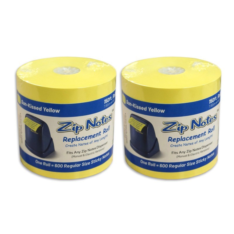 Zip Notes Zip Notes Refill Paper, Yellow, Pack of 2