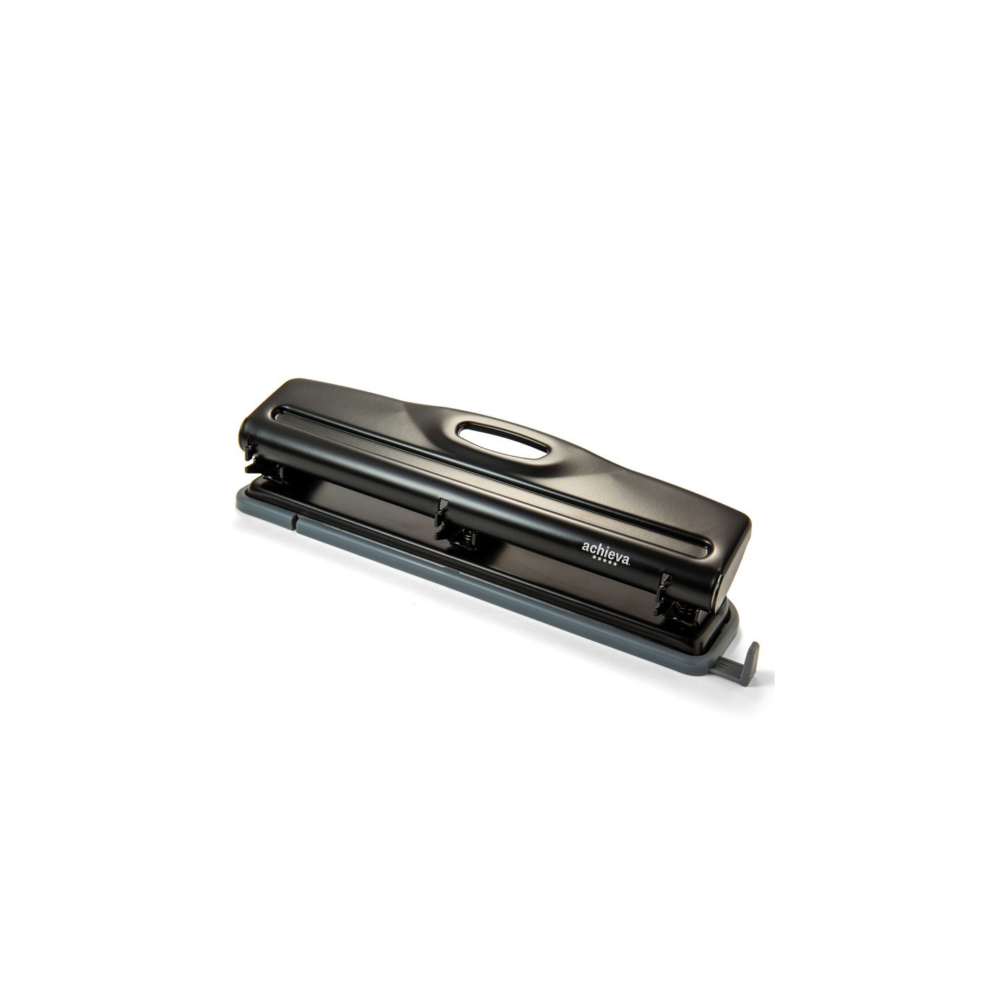 Achieva® Economy 3 Hole Punch, 12 Sheet Capacity, Black