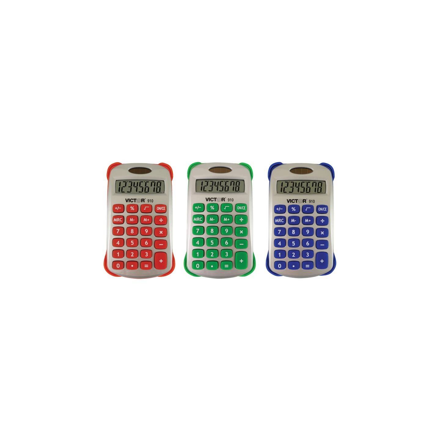 Victor 8 Digit Handheld Calculator with Cover in Bright Colors