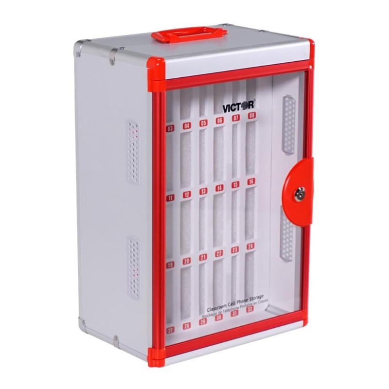 Victor Classroom Cell Phone Lockable Locker, 32 Slots, 12.795"W x 8.61'D x 18.504"H