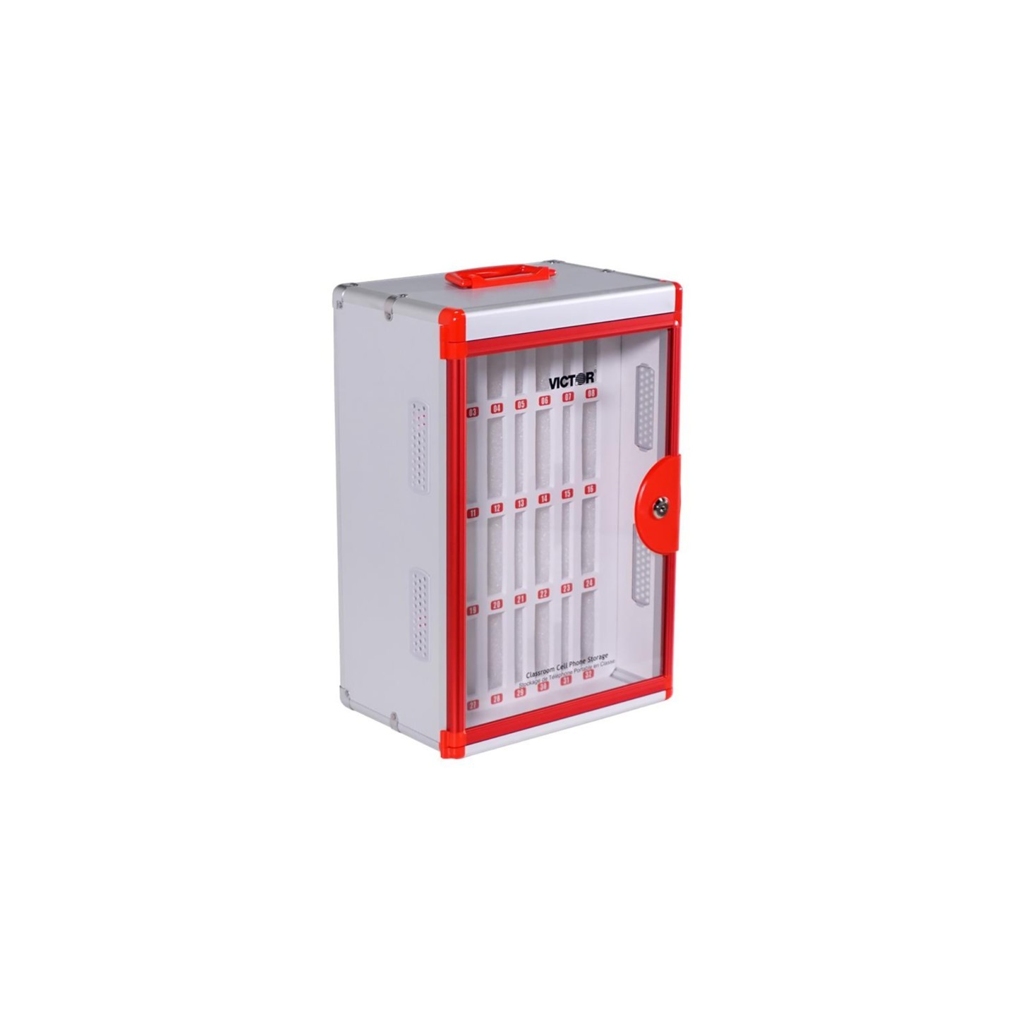 Victor Classroom Cell Phone Lockable Locker, 32 Slots, 12.795"W x 8.61'D x 18.504"H