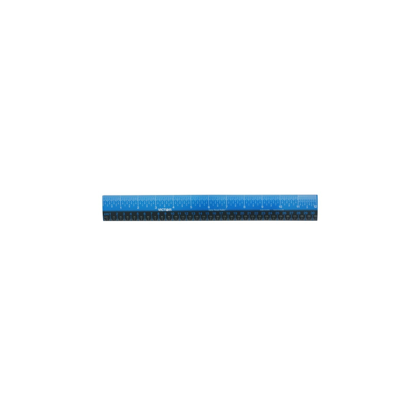 Victor Easy Read™ Ruler, Plastic, Blue/Black, 12"