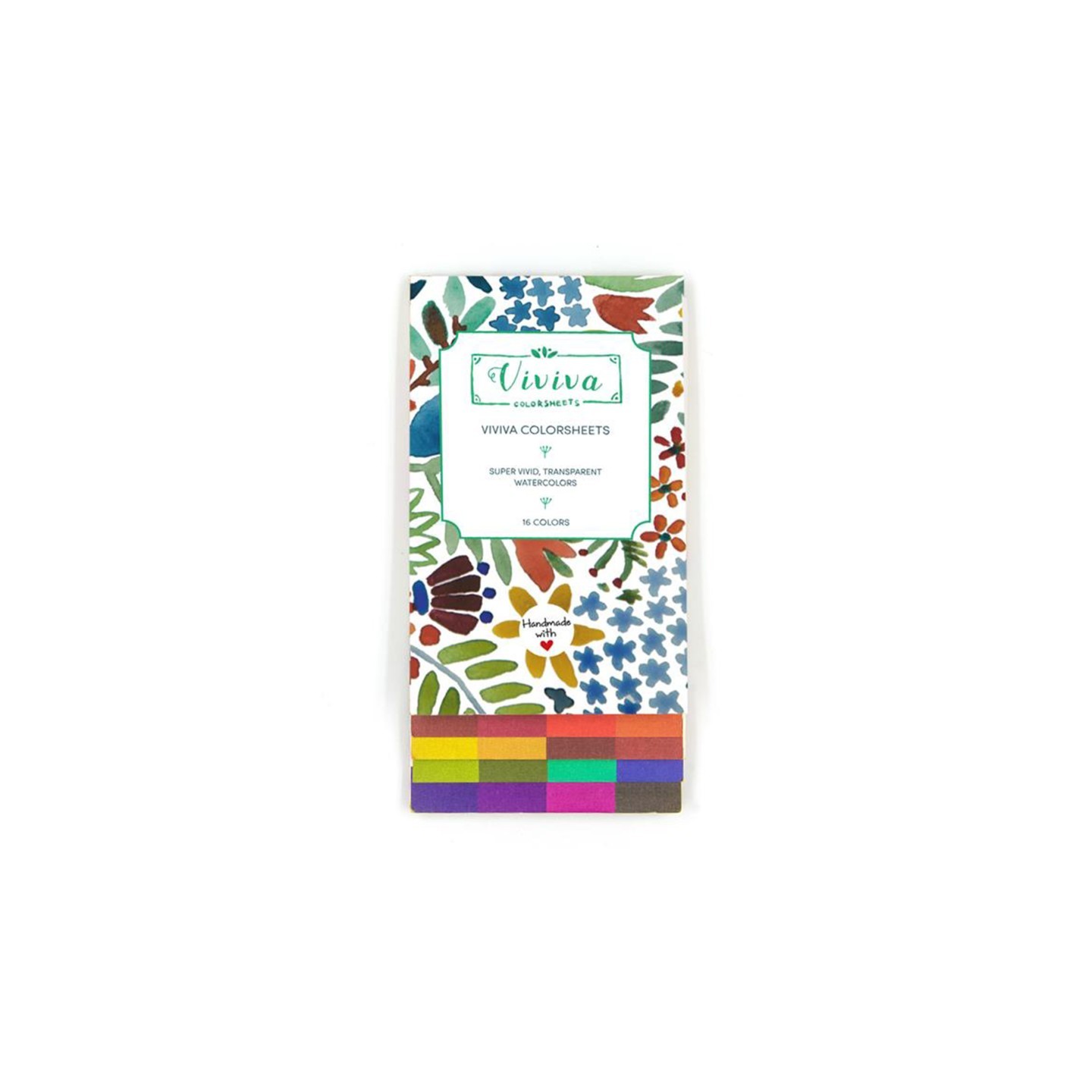 Viviva Watercolor Paint Colorsheets, 16 Original Colors