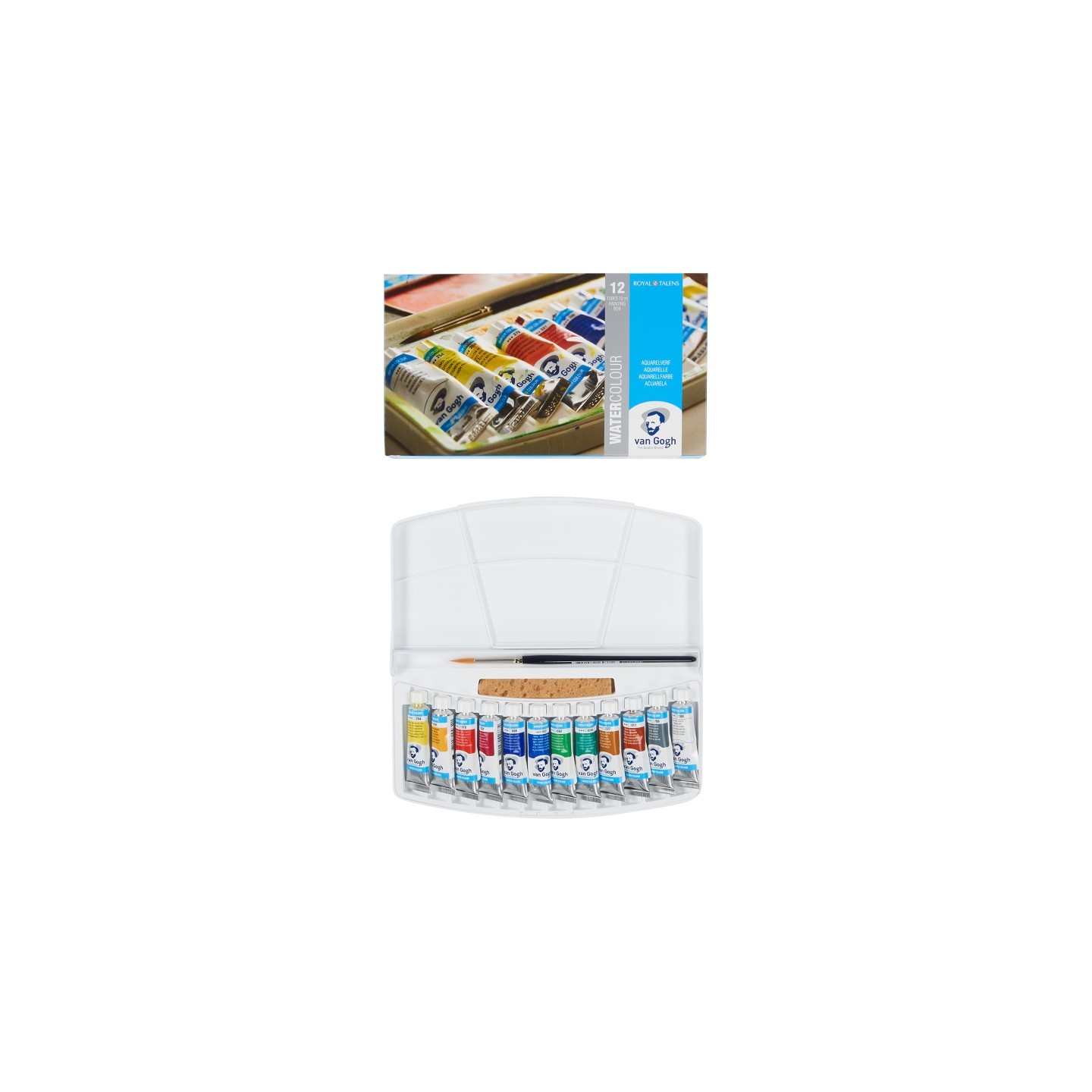 Van Gogh Watercolor Plastic Pocket Box, 12x10mL, General Selection