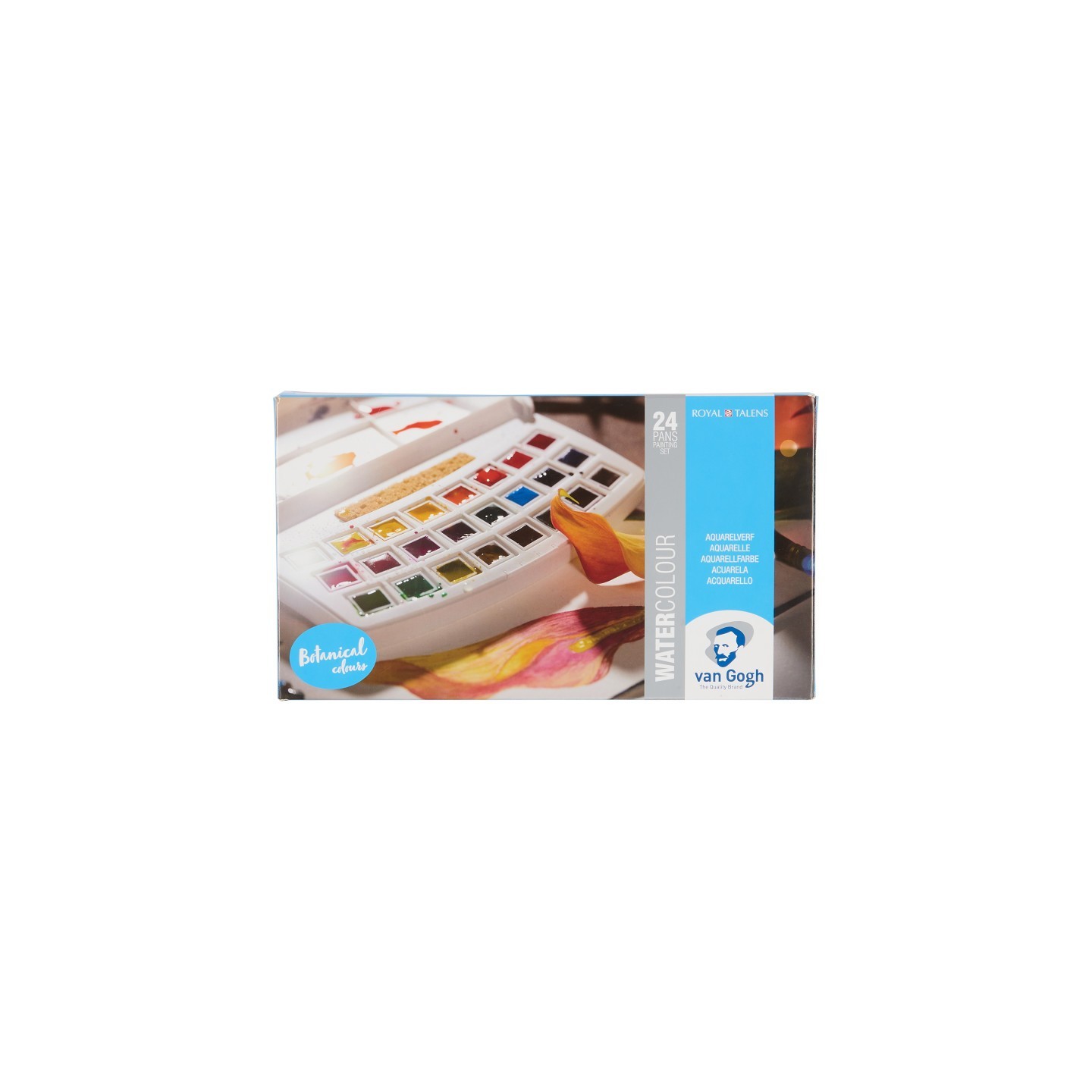 Van Gogh Watercolor Plastic Pocket Box, 24 Pan Botanical Selection