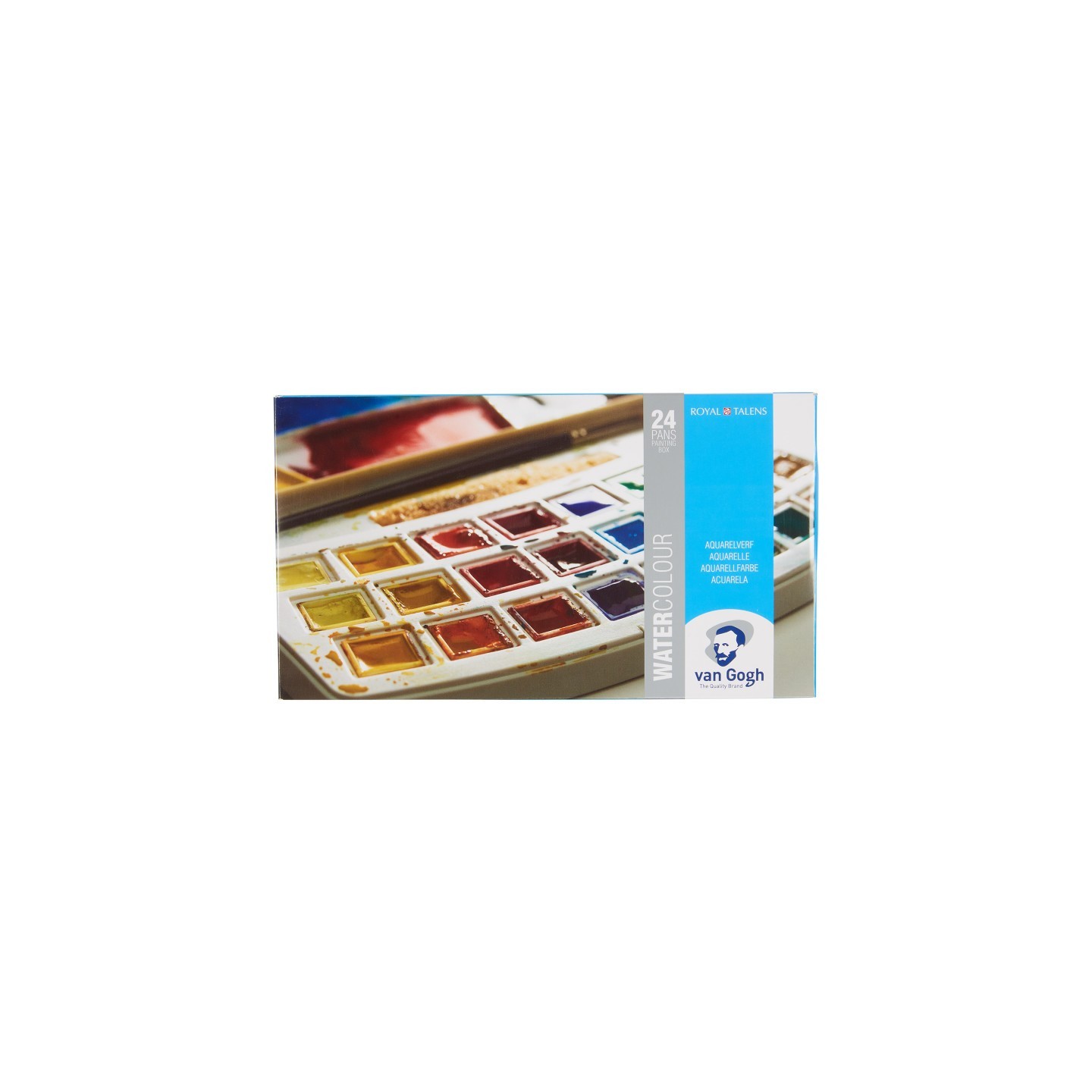 Van Gogh Watercolor Plastic Pocket Box, 24 Pan General Selection