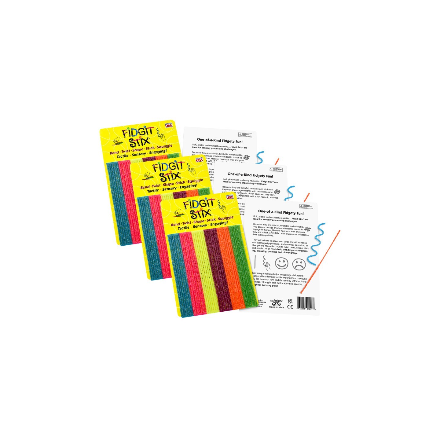 Wikki Stix® Fidgit Stix, 42 Per Pack, 3 Packs