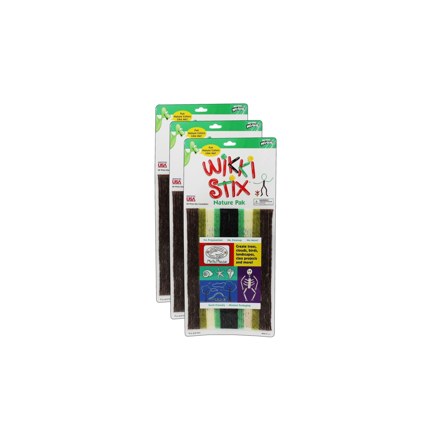 Wikki Stix® Wikki Stix®, Nature Colors, 48 Per Pack, 3 Packs