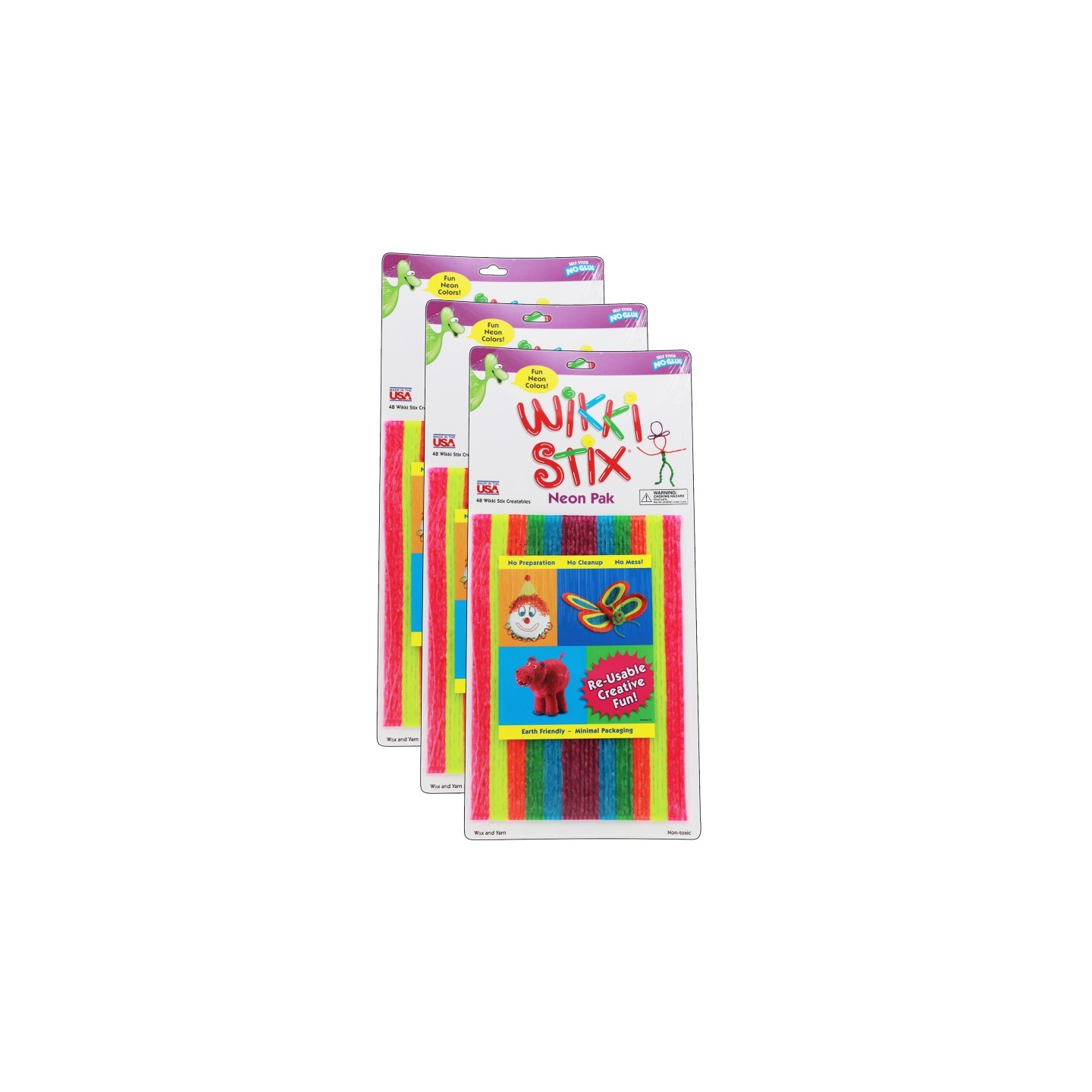 Wikki Stix® Wikki Stix®, Neon Colors, 8", 48 Per Pack, 3 Packs