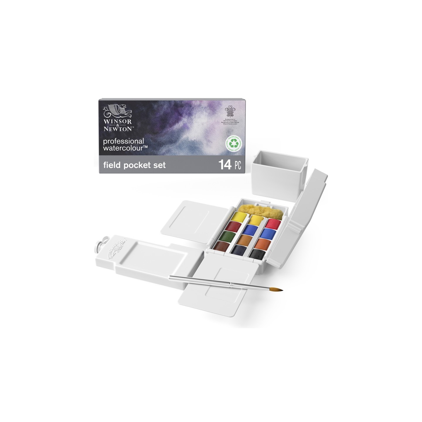 Winsor & Newton Professional Watercolors, Field Pocket Set, 12 Colors