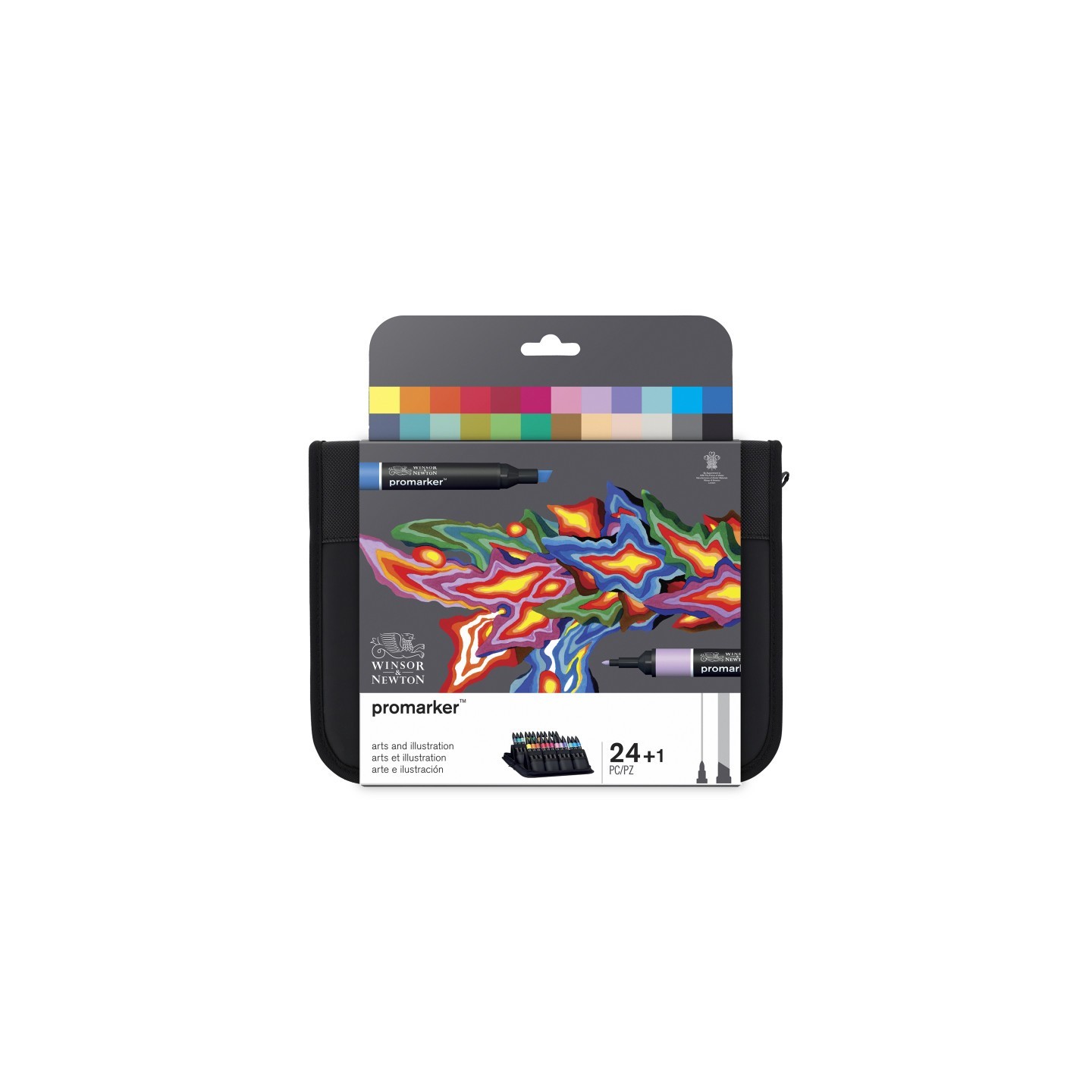 Winsor & Newton Promarker™ Arts & Illustration Zipper Wallet, Assorted Colors, Set of 24