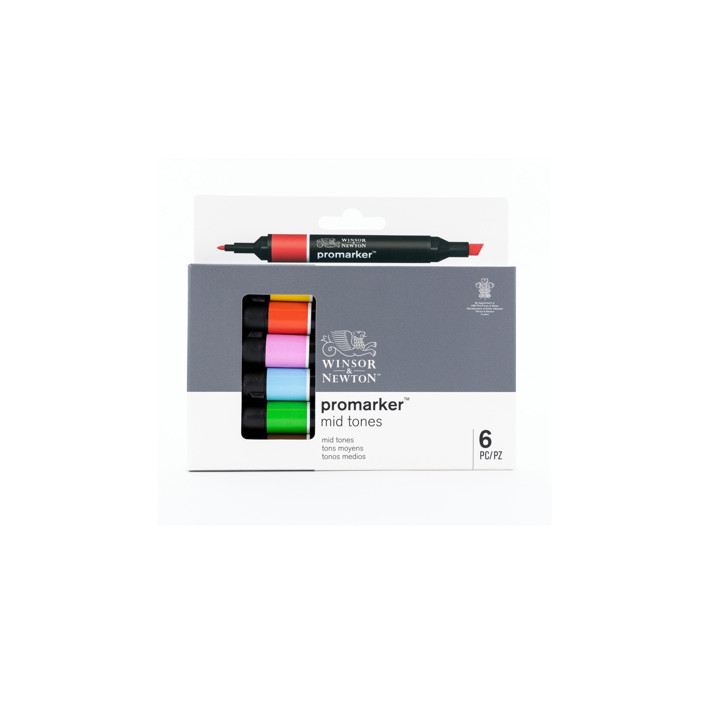 Winsor & Newton Promarker™, Mid Tones, Set of 6