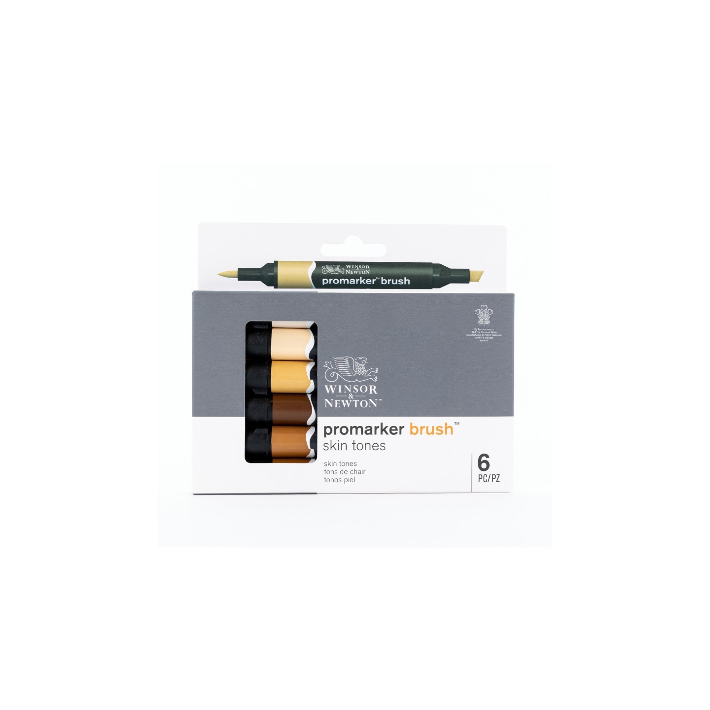Winsor & Newton Promarker™ Brush, Skin Tones, Set of 6