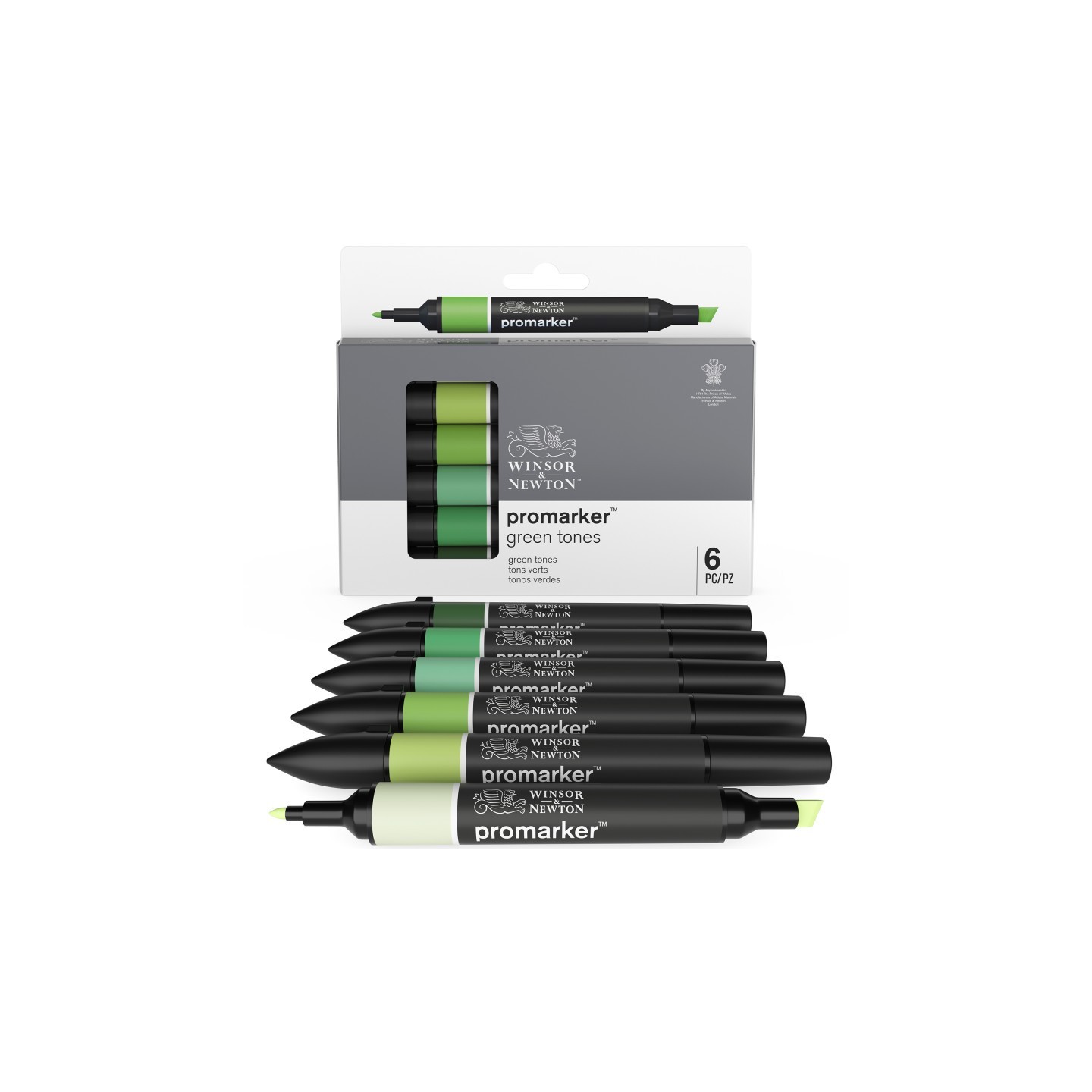 Winsor & Newton Promarker™ Green Tones, Set of 6