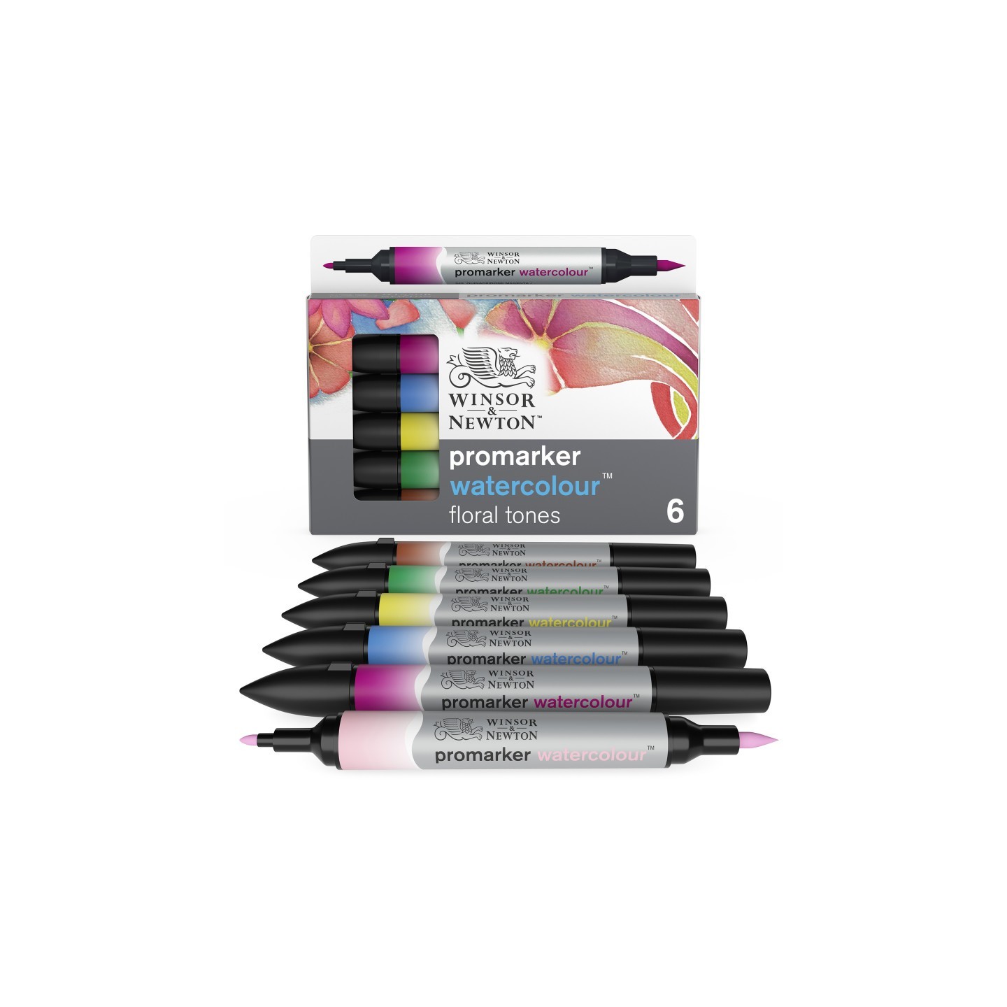 Winsor & Newton Promarker™ Watercolor, Floral Tones, Set of 6