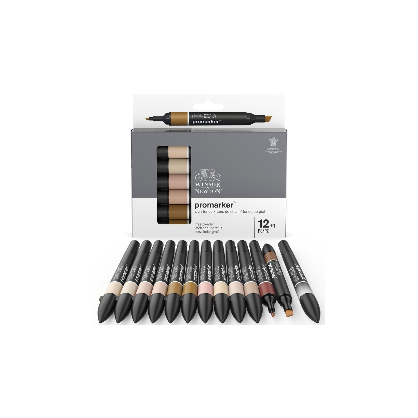 Winsor & Newton Promarker™ Skin Tones, Set of 12+1