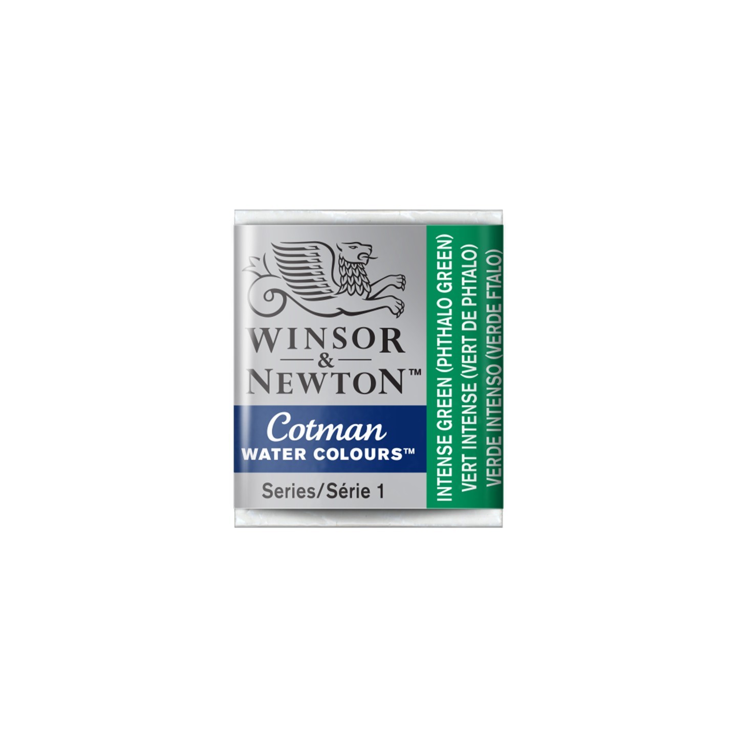 Winsor & Newton Cotman Watercolor Paint, Half Pan, Intense Green