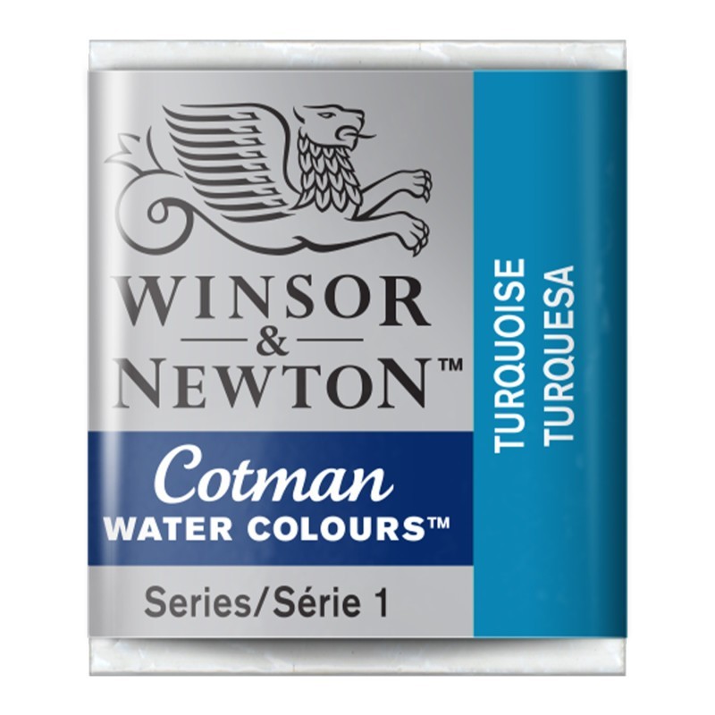 Winsor & Newton Cotman Watercolor Paint, Half Pan, Turquoise