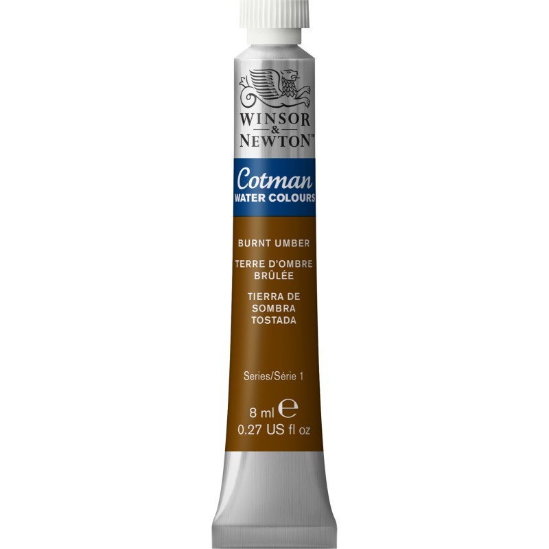 Winsor & Newton Cotman Watercolor Paint, 8 mL Tube, Burnt Umber