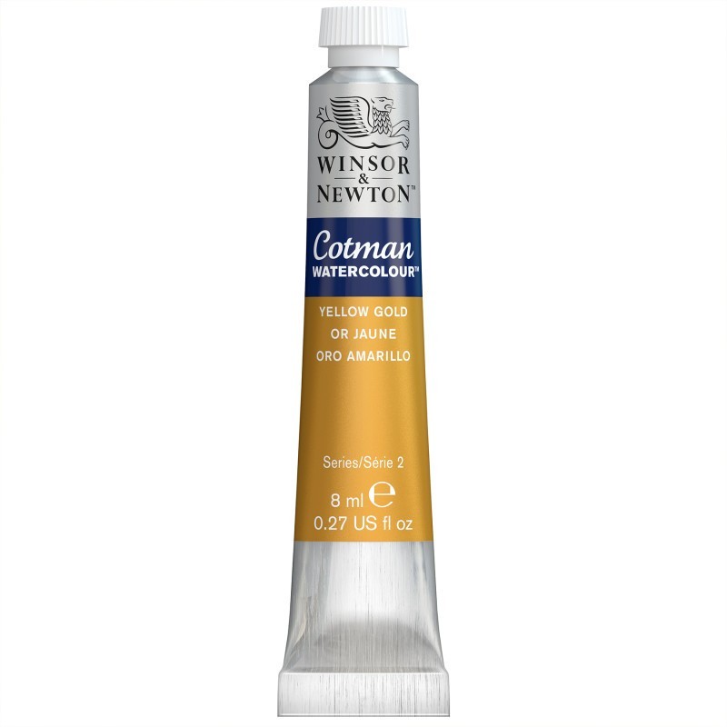 Winsor & Newton Cotman Watercolor Paint, 8 mL Tube, Yellow Gold