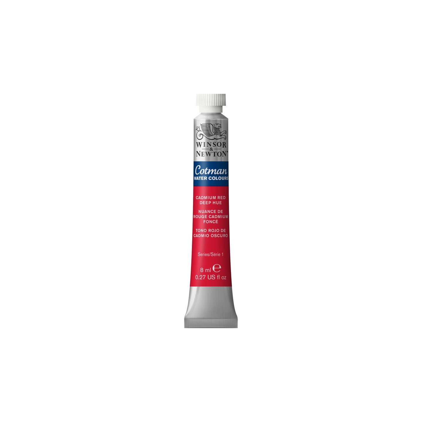 Winsor & Newton Cotman Watercolor Paint, 8 mL Tube, Cadmium Red Deep Hue