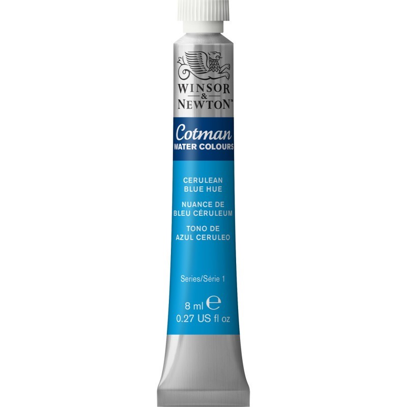 Winsor & Newton Cotman Watercolor Paint, 8 mL Tube, Cerulean Blue Hue