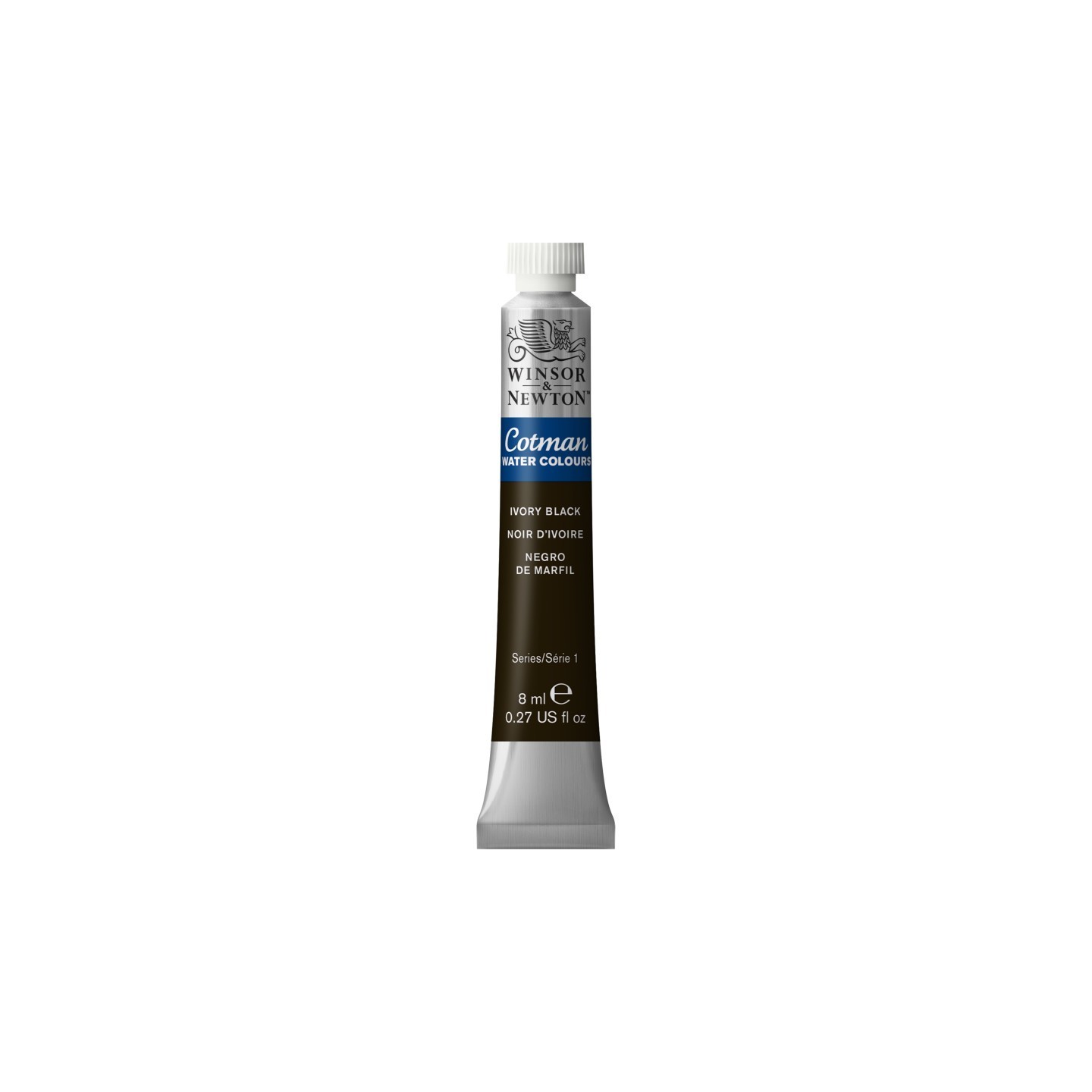 Winsor & Newton Cotman Watercolor Paint, 8 mL Tube, Ivory Black