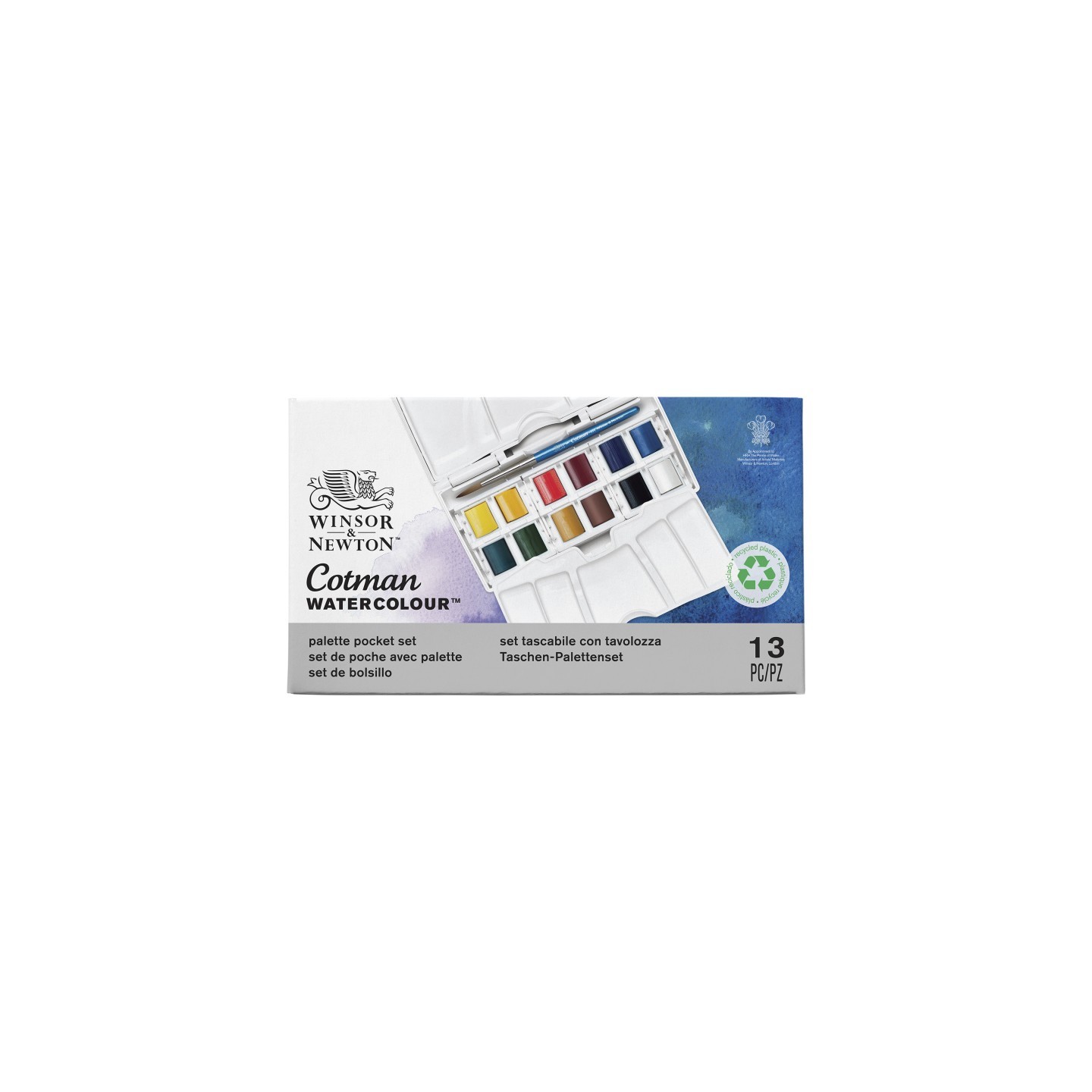 Winsor & Newton Cotman Watercolor Palette Pocket Set, 12 Colors