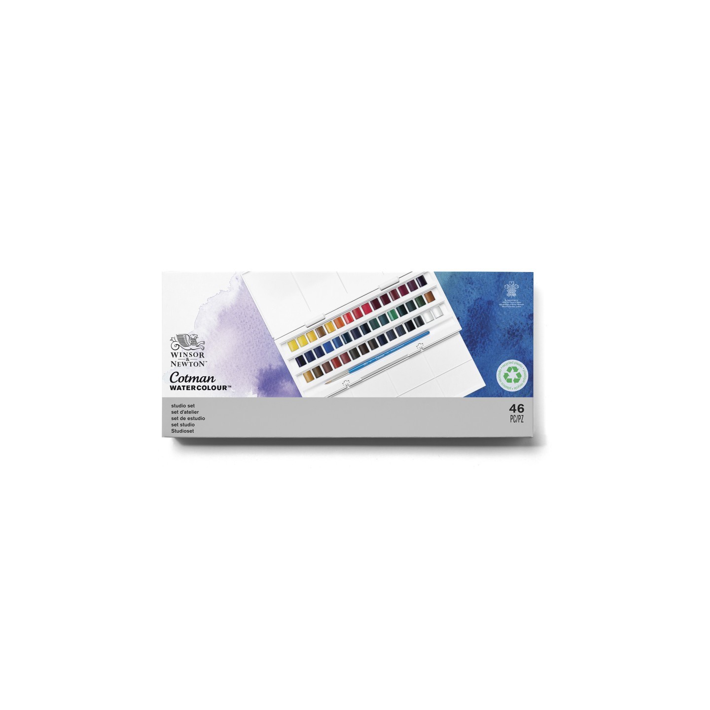 Winsor & Newton Cotman Watercolor Half Pan Studio Set, 40 Colors