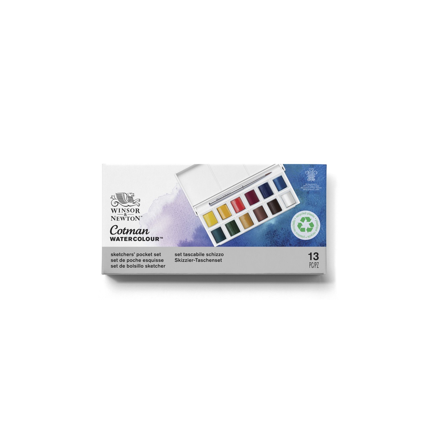 Winsor & Newton Cotman Watercolor Sketchers Pocket Set, 12 Colors