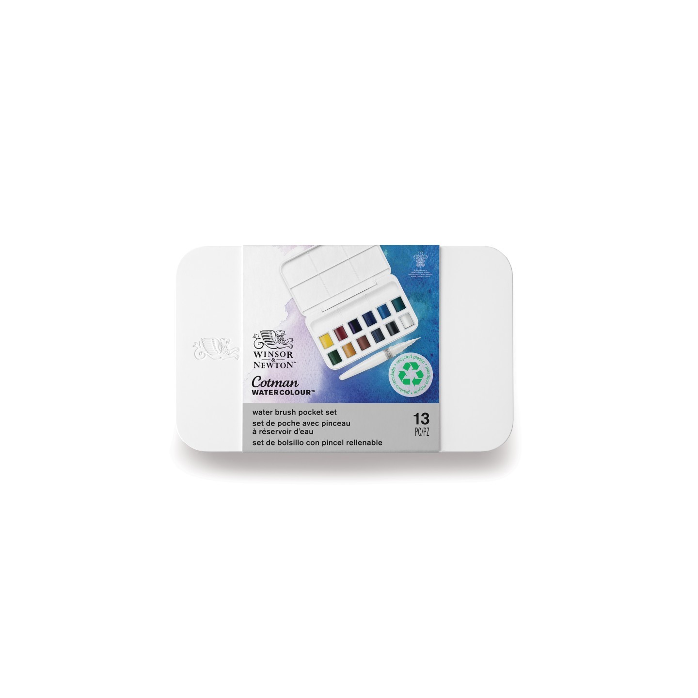 Winsor & Newton Cotman Watercolor Water Brush Pocket Set, 12 Colors