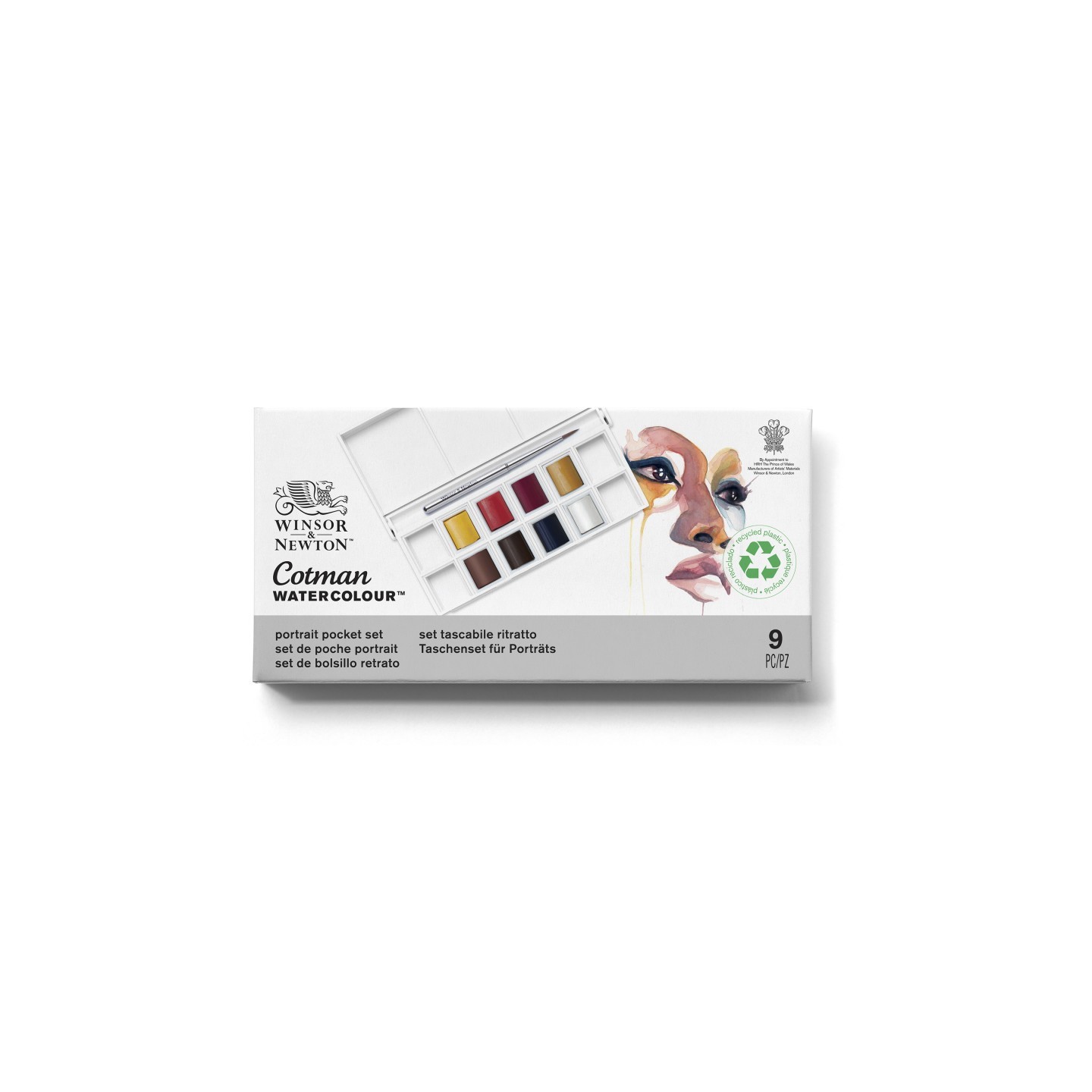 Winsor & Newton Cotman Watercolor Portrait Pocket Set, 8 Colors